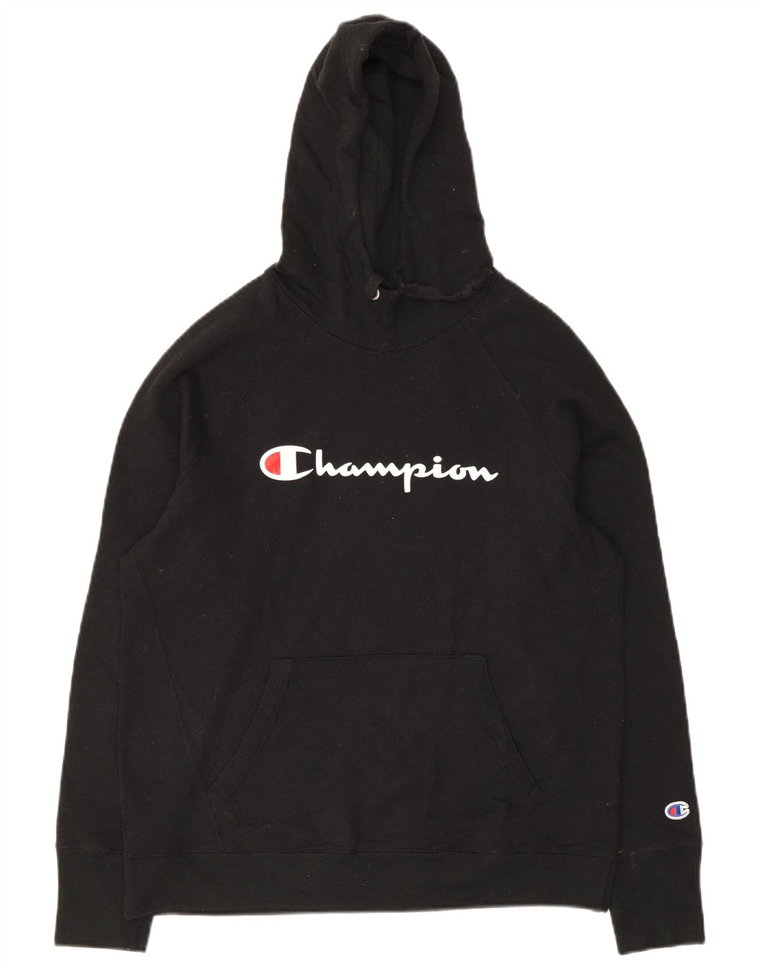 Jumper com capuz gráfico masculino Champion médio preto poliéster