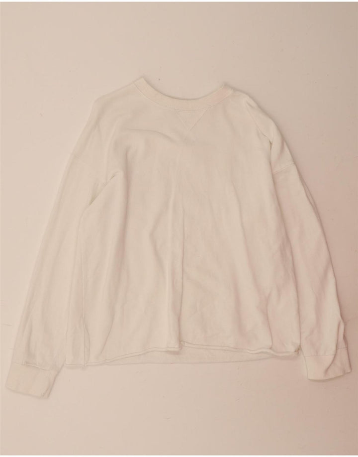 ZARA Womens Oversized Sweatshirt Jumper UK 10 Small White Vintage Zara and Second-Hand Zara from Messina Hembry 