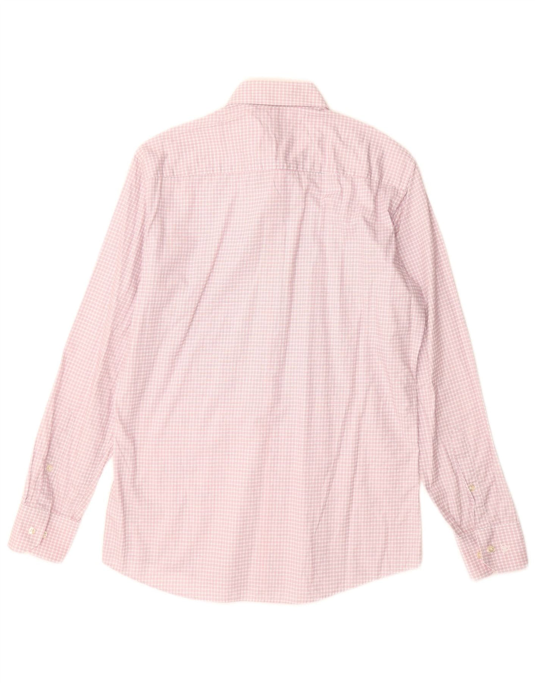Roy Robson Camisa masculina de ajuste regular tamanho 39 15 1/2 algodão xadrez rosa médio