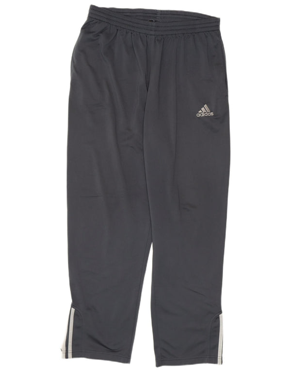 Calças de treino masculinas ADIDAS UK 42/44 grandes azul marinho poliéster