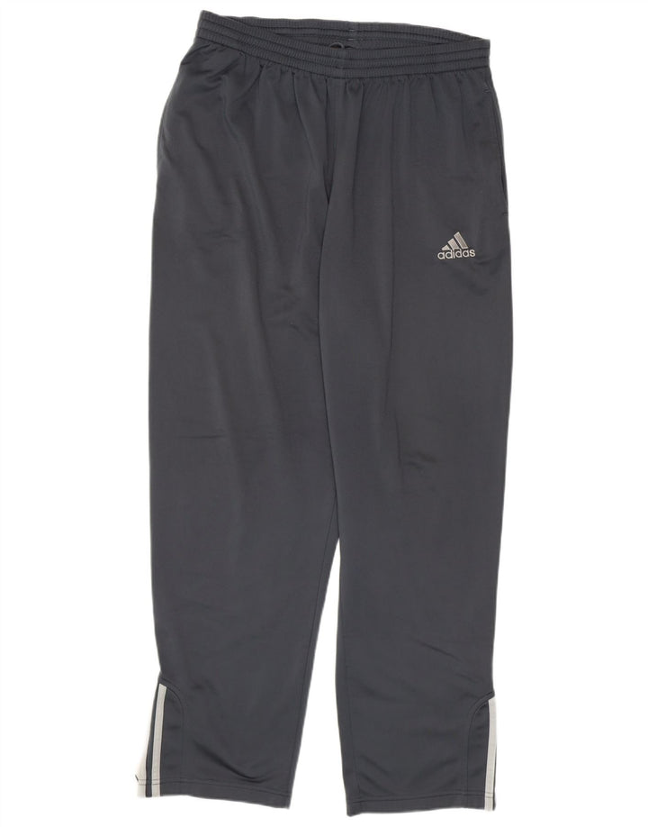 Calças de treino masculinas ADIDAS UK 42/44 grandes azul marinho poliéster