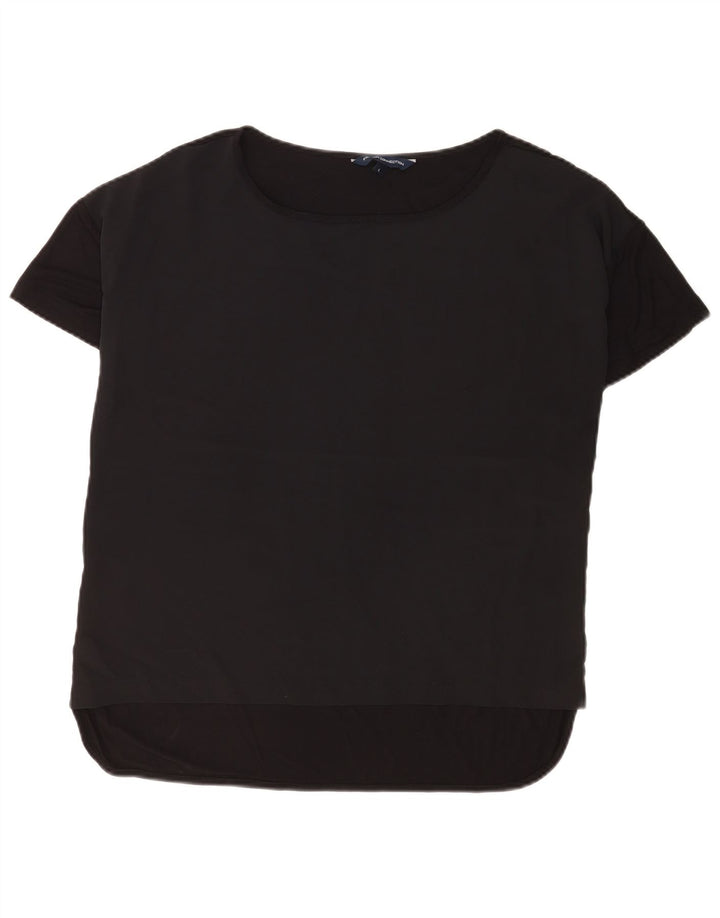 Blusa feminina French Connection Top UK 16 grande viscose preta