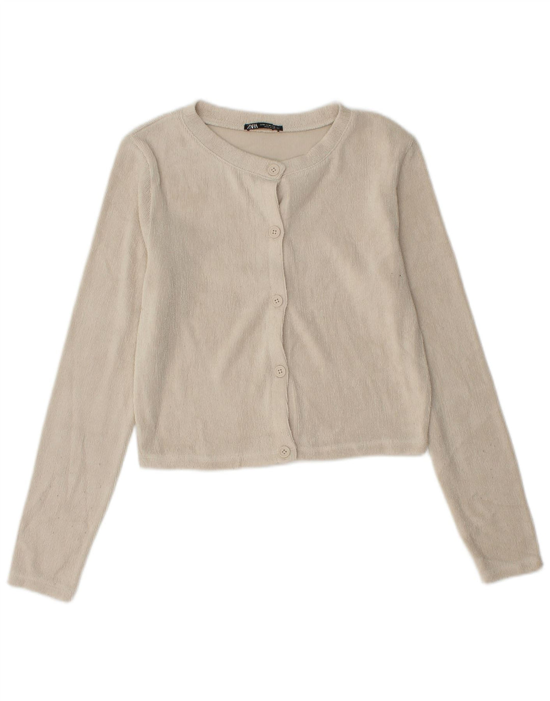 Suéter Zara Feminino Crop Cardigan Reino Unido 12 Médio Bege