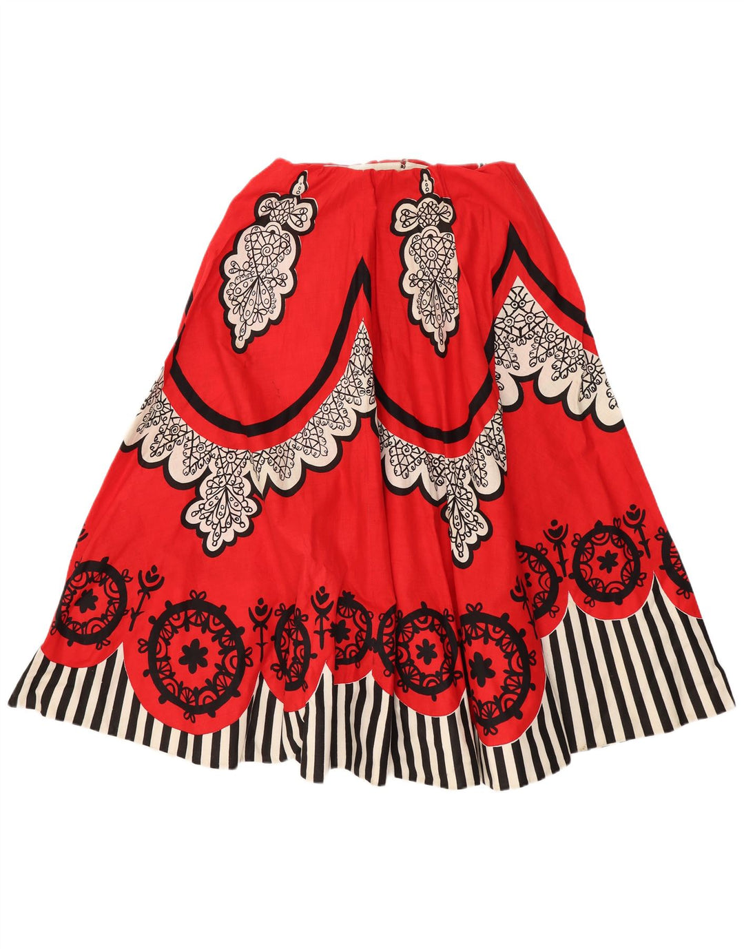 Saia feminina vintage linha A W26 pequena geométrica vermelha