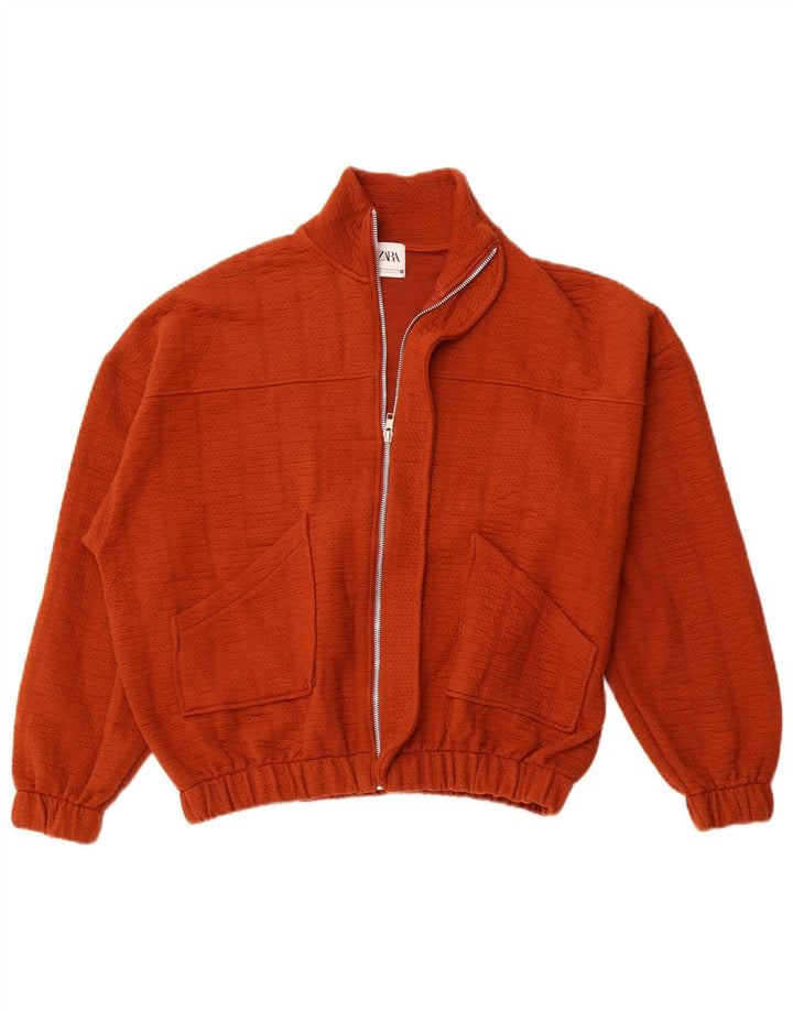 Jaqueta bomber oversized feminina ZARA UK 6 XS poliéster marrom