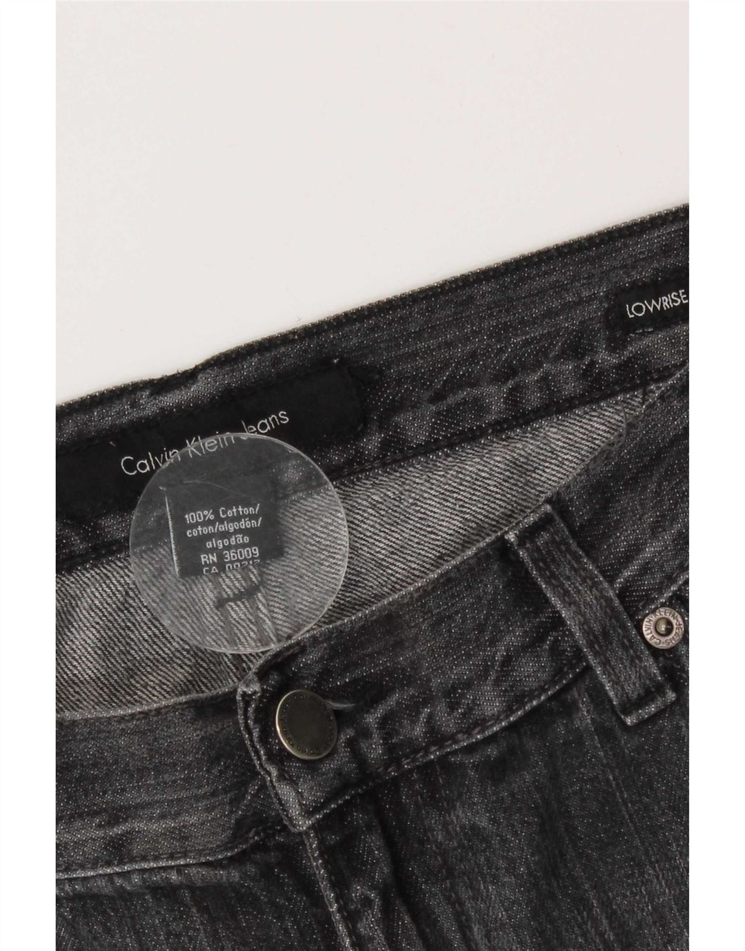 Calça Jeans Calvin Klein Feminina Cintura Baixa Bootcut W30 L30 Algodão Cinza