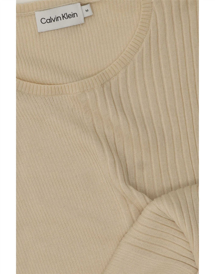 Calvin Klein Regata feminina Longline Vest Reino Unido 14 Médio Bege