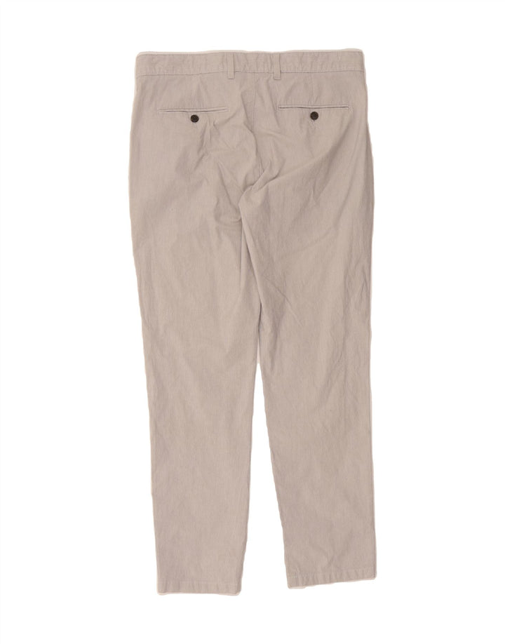 MARKS & SPENCER Mens Slim Chino Trousers W34 L31 Grey Pinstripe Cotton Vintage Marks & Spencer and Second-Hand Marks & Spencer from Messina Hembry 