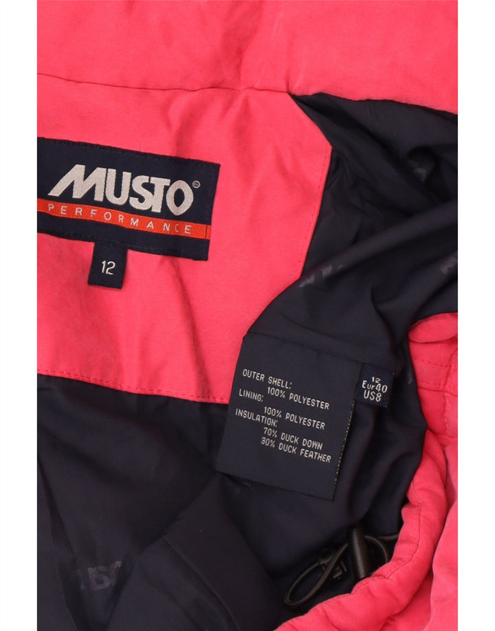Jaqueta acolchoada com capuz feminina Musto UK 12 poliéster rosa médio