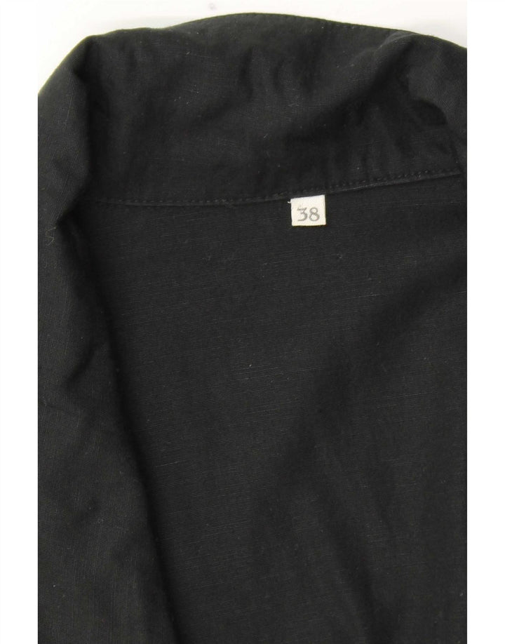 Jaqueta blazer feminina vintage manga 3/4 com peito duplo EU 38 médio preto