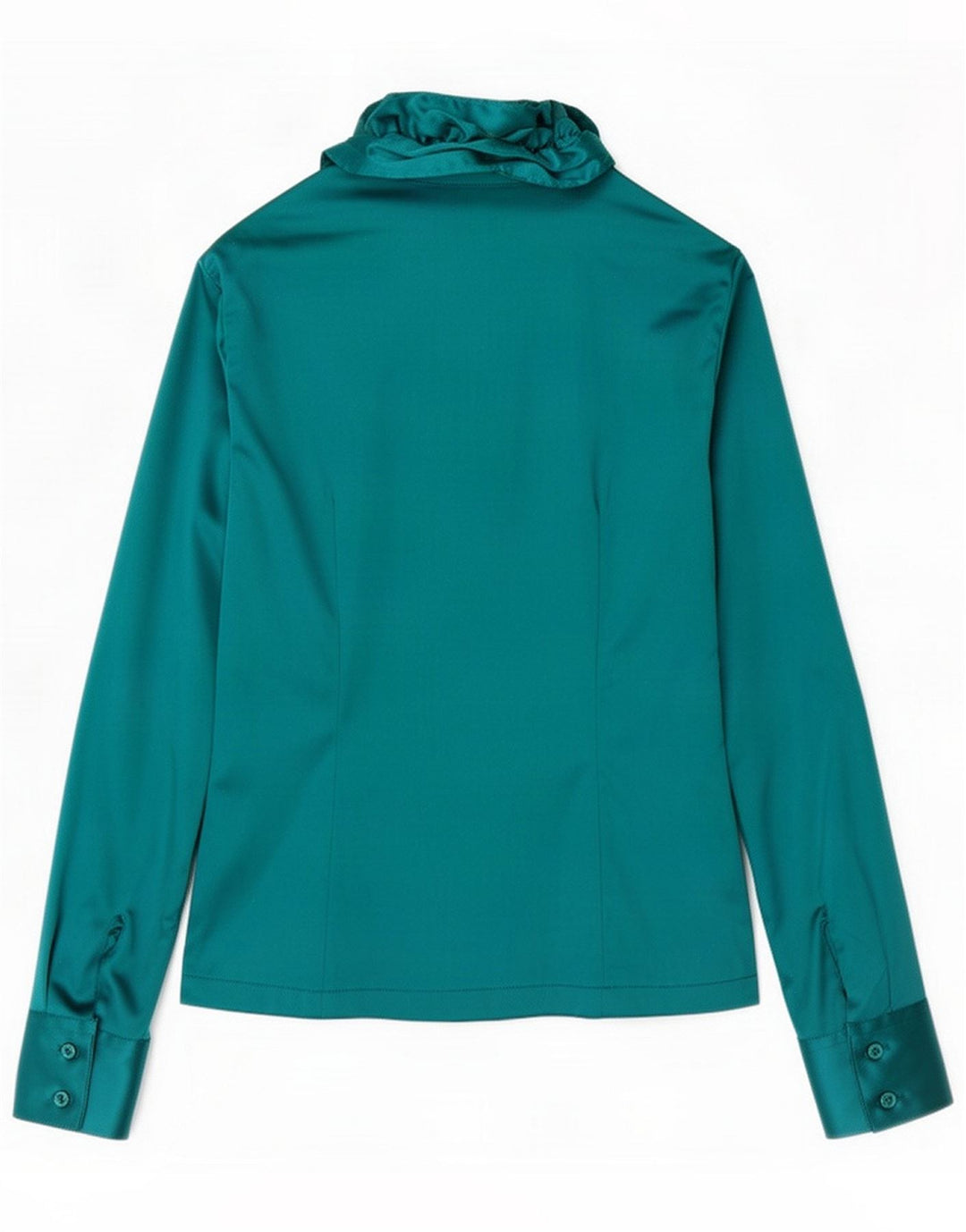 Naracamicie Blusa feminina com babados na frente UK 10 poliéster verde pequeno