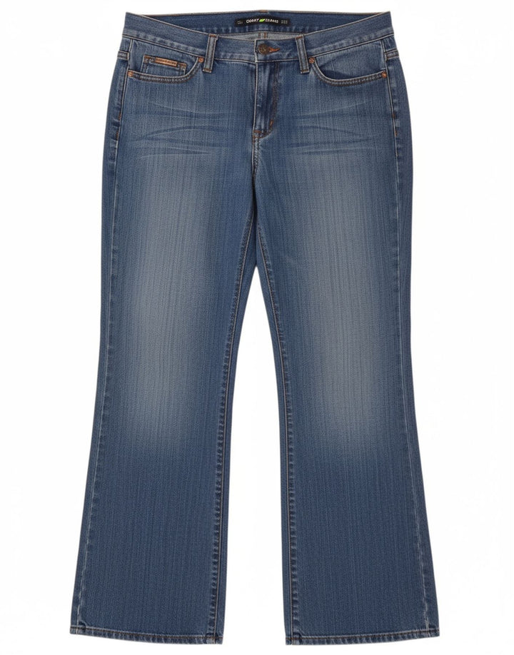 Calça jeans feminina DKNY Bootcut US 10 grande W32 L31 algodão azul
