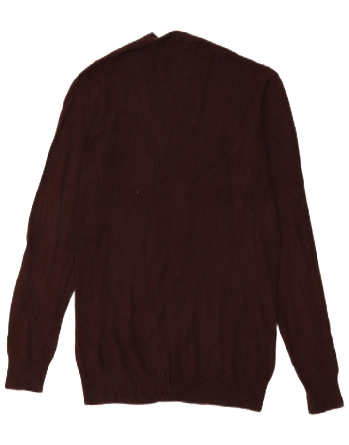 Suéter cardigã feminino Zara Reino Unido 12 viscose marrom médio