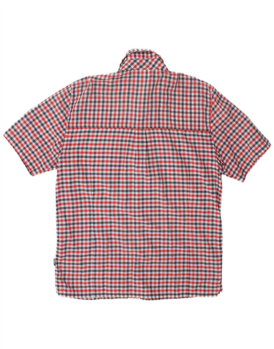 Camisa masculina de manga curta The North Face, algodão xadrez vermelho médio