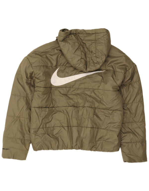 Jaqueta Nike Feminina Therma-Fit Graphic Oversized Acolchoada UK 10 Pequena Caqui