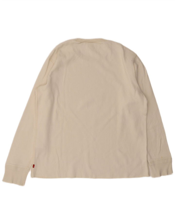 Top masculino Levi's manga comprida grande algodão branco