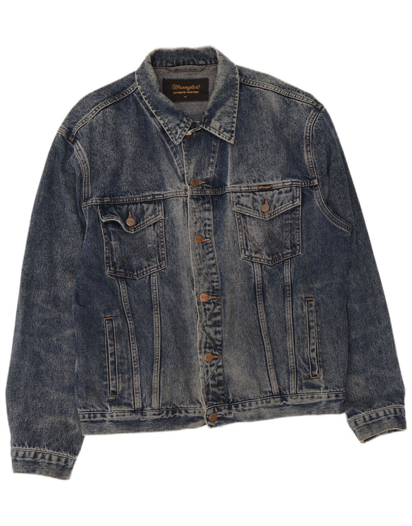 Jaqueta jeans Wrangler masculina UK 42 XL algodão azul