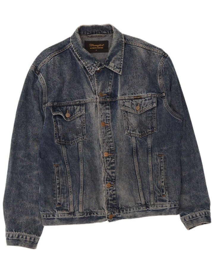 Jaqueta jeans Wrangler masculina UK 42 XL algodão azul