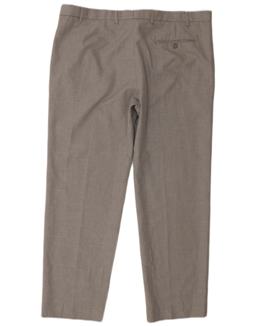 Calça masculina de terno regular Marks & Spencer W42 L31 poliéster cinza