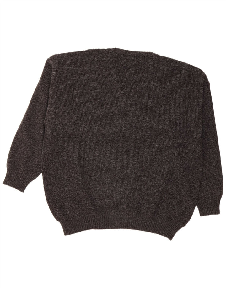 Suéter masculino VINTAGE com decote em V IT 56 XL cinza acrílico