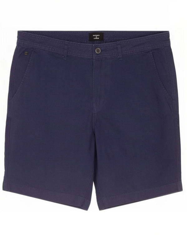 Superdry Mens Chino Shorts Grande W34 Azul Marinho Algodão