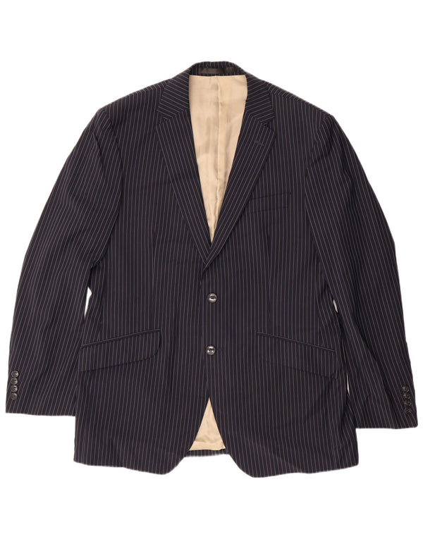 Jaqueta blazer masculina MARKS & SPENCER Reino Unido 38 risca de giz azul marinho médio