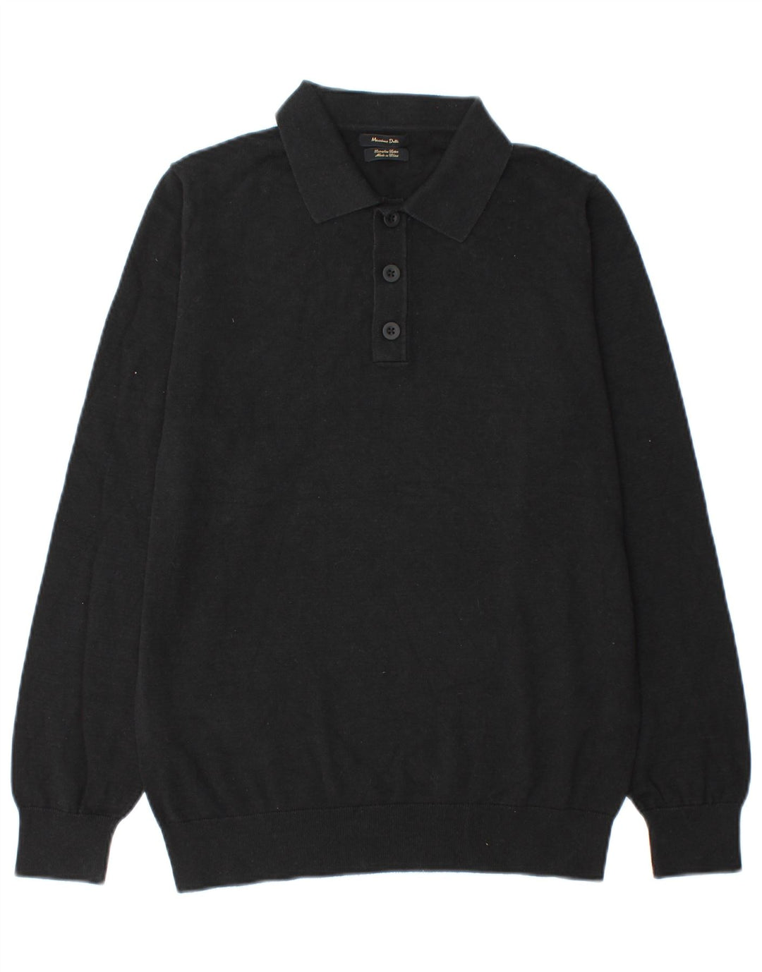 Suéter masculino Massimo Dutti com gola polo e algodão preto médio
