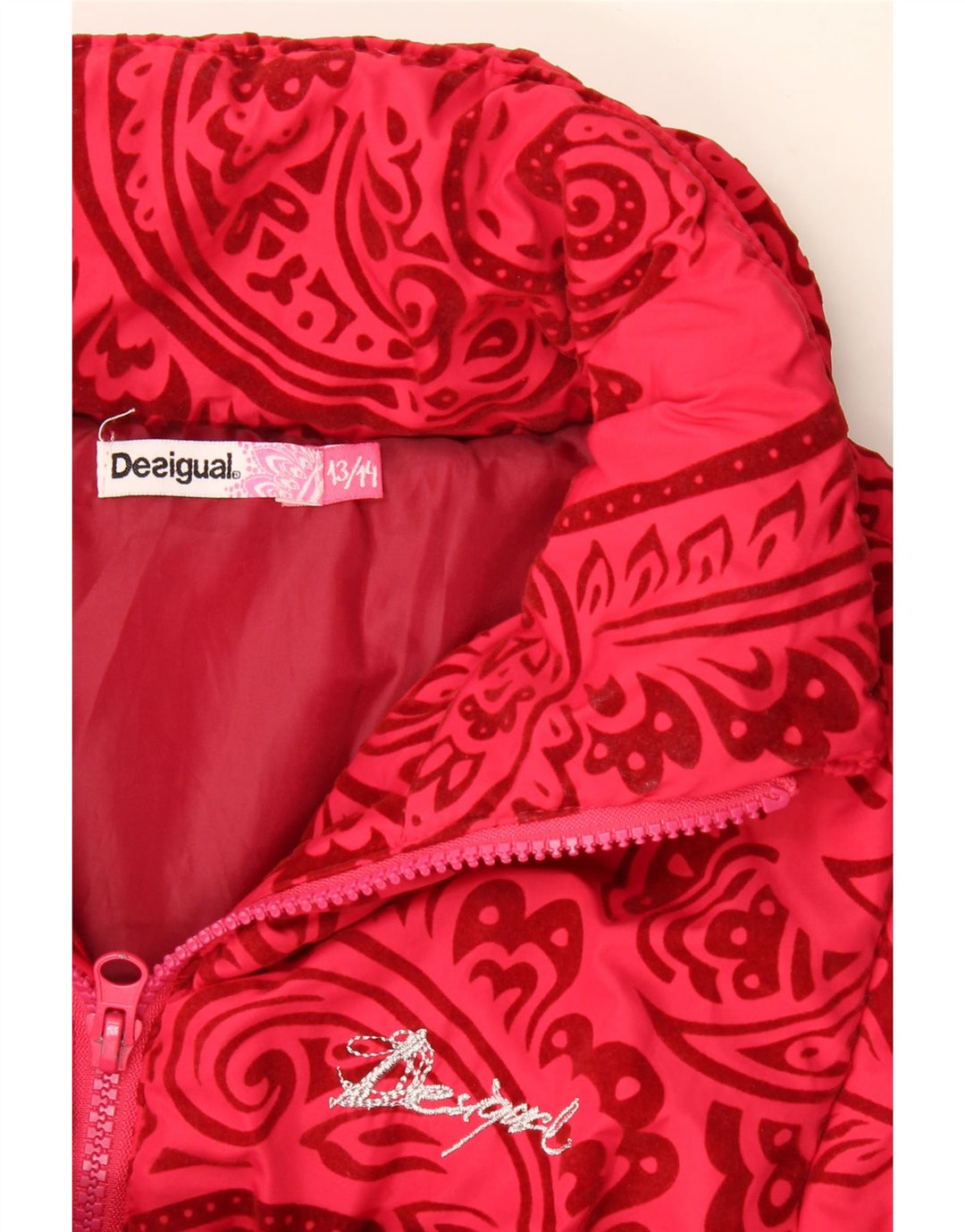 Desigual Casaco Acolchoado Menina 13-14 Anos Vermelho Paisley