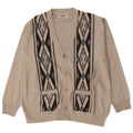 Suéter Cardigan Masculino Vintage XL Cinza Argyle/Algodão Diamante