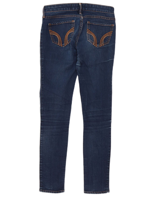 Jeans skinny femininos Hollister US 1 XS W25 L27 algodão azul marinho