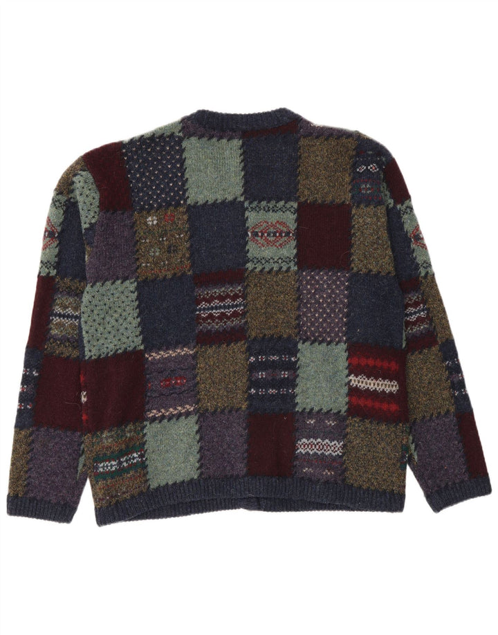 Suéter cardigã feminino Eddie Bauer Reino Unido 14 patchwork médio multicolorido