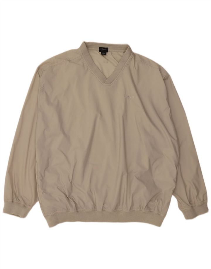 Izod Mens Loose Fit Pulôver Treino Top XL Cinza Nylon