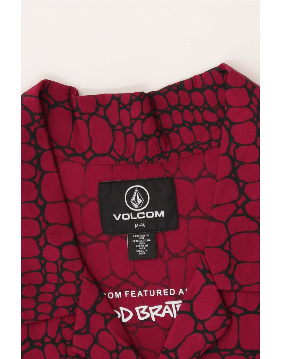Camisa masculina de manga curta Volcom com estampa animal vermelha média