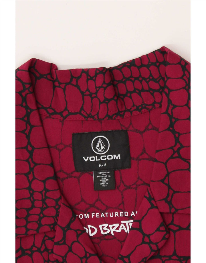 Camisa masculina de manga curta Volcom com estampa animal vermelha média