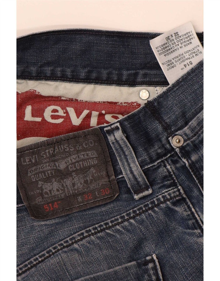 Levi's Masculino 514 Straight Jeans W32 L30 Azul Algodão