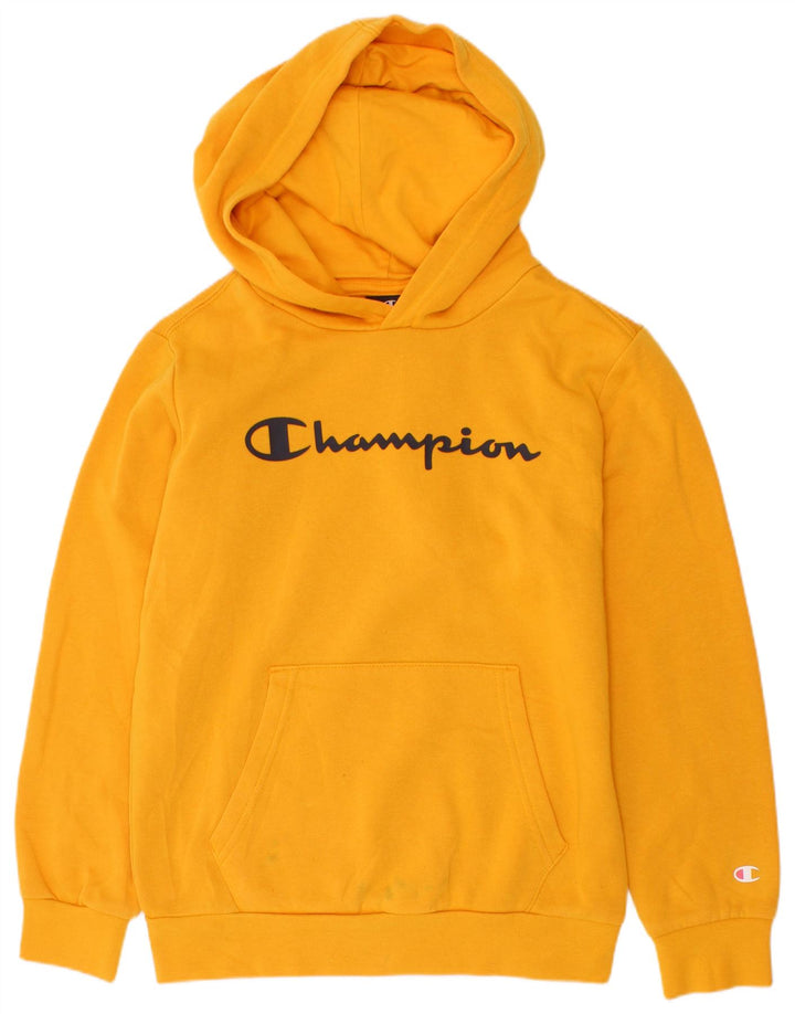 Jumper com capuz gráfico Champion Boys 9-10 anos amarelo médio