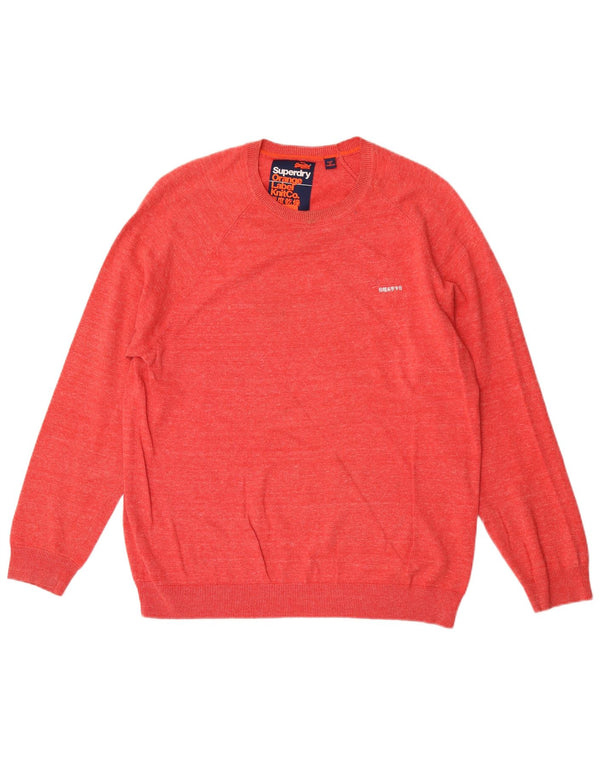 Suéter masculino Superdry com gola redonda XL algodão vermelho