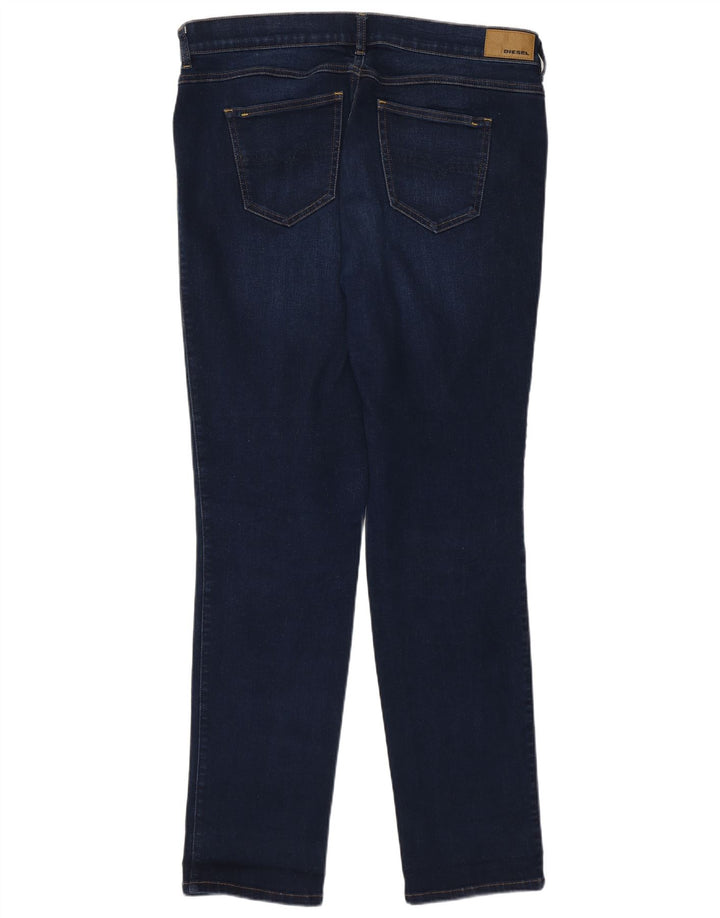 Diesel feminino D-Sandy Regular Straight Jeans W34 L34 Azul Marinho Algodão