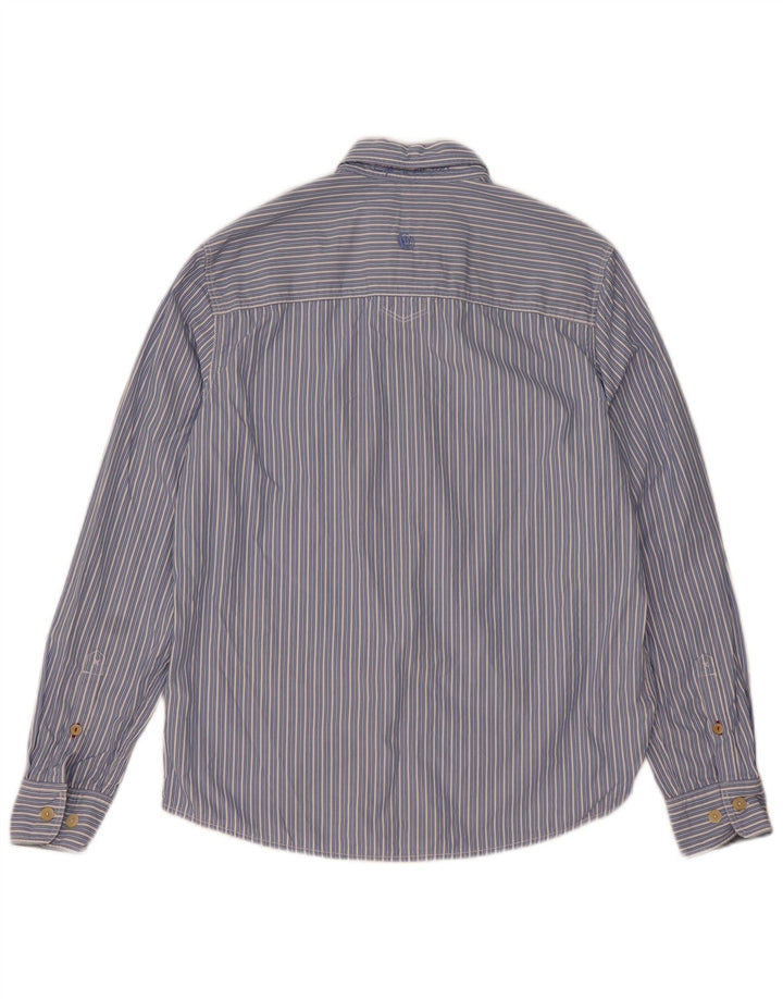Camisa masculina Fat Face de algodão listrado azul médio