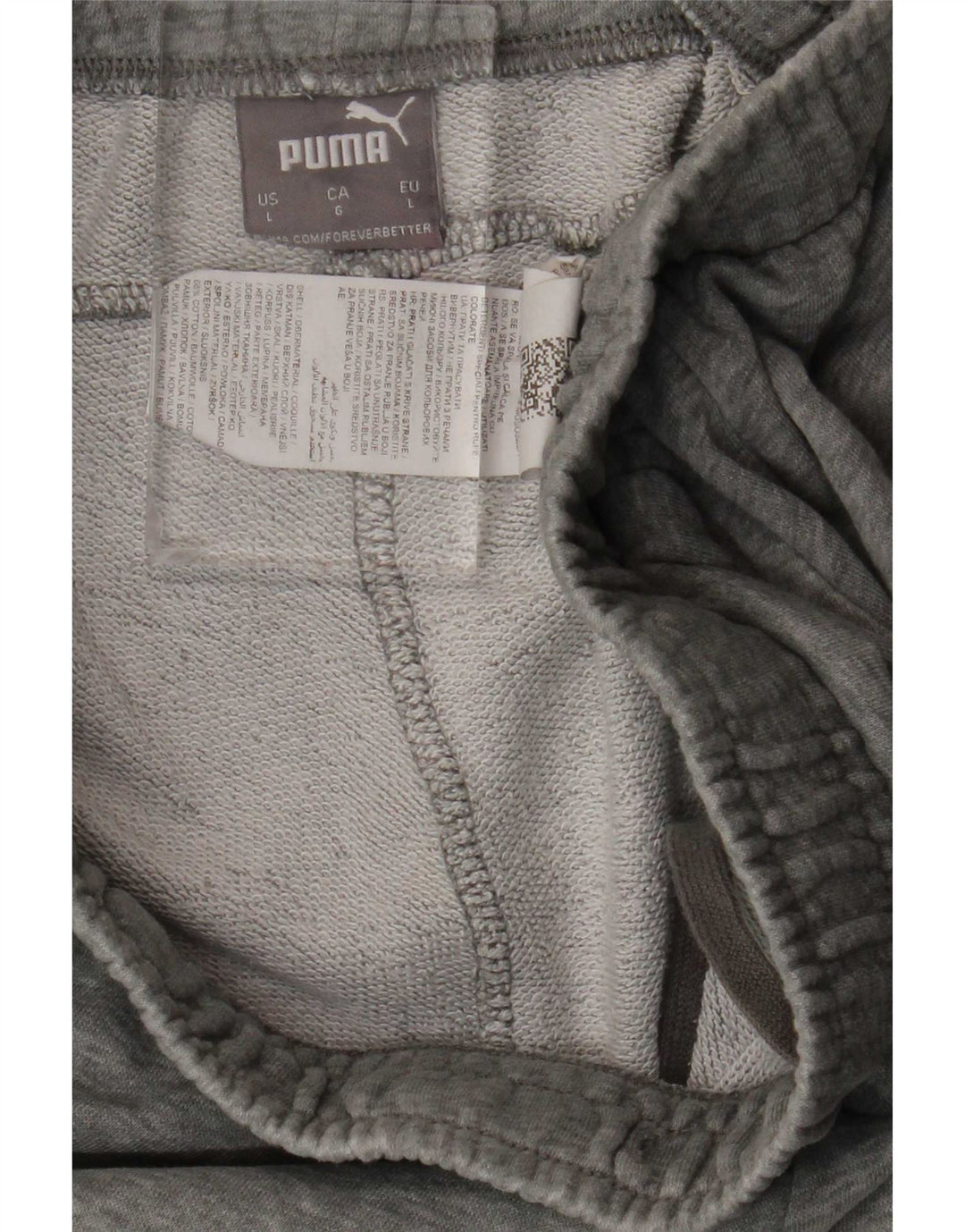 Shorts esportivos masculinos Puma grande algodão manchado cinza