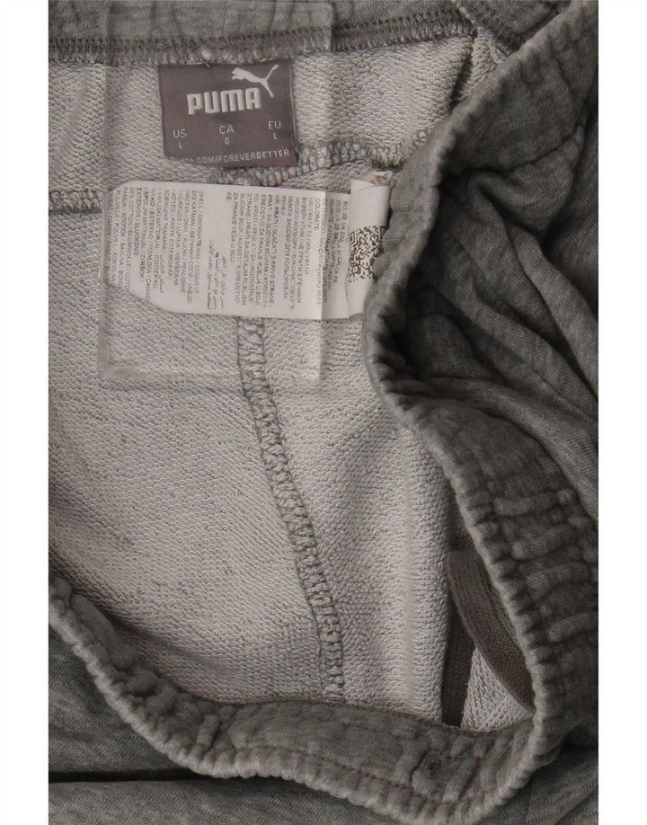 Shorts esportivos masculinos Puma grande algodão manchado cinza