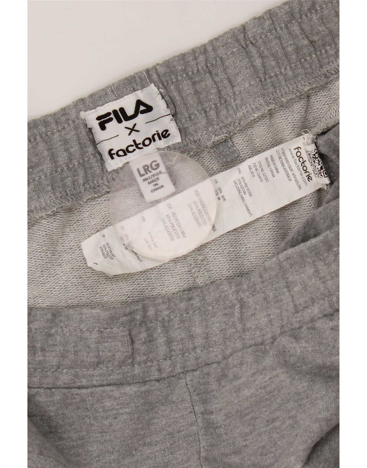 Fila Mens Graphic Sport Shorts Grande Algodão Cinza
