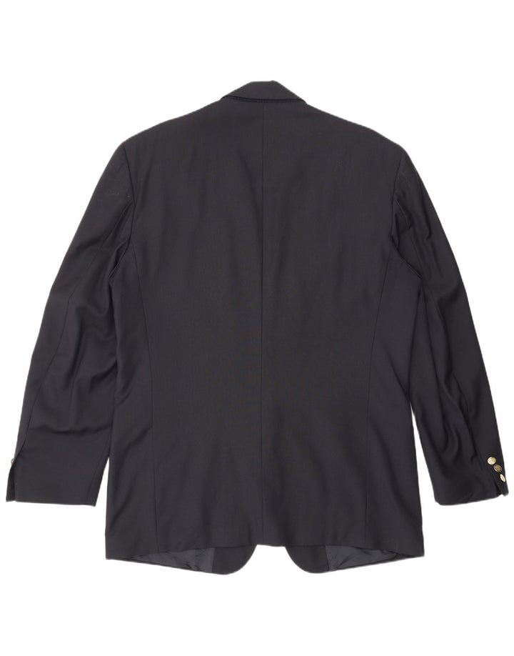 Jaqueta blazer masculina Yves Saint Laurent com 2 botões IT 52 XL azul marinho nova lã