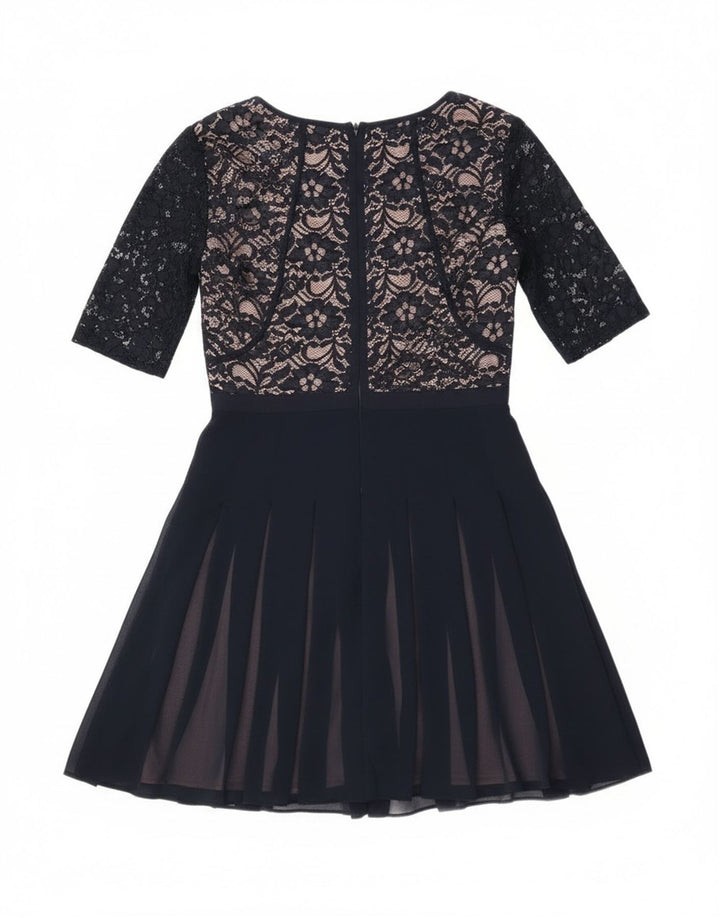 Vestido feminino Coast de renda evasê Reino Unido 8 pequeno azul marinho poliamida