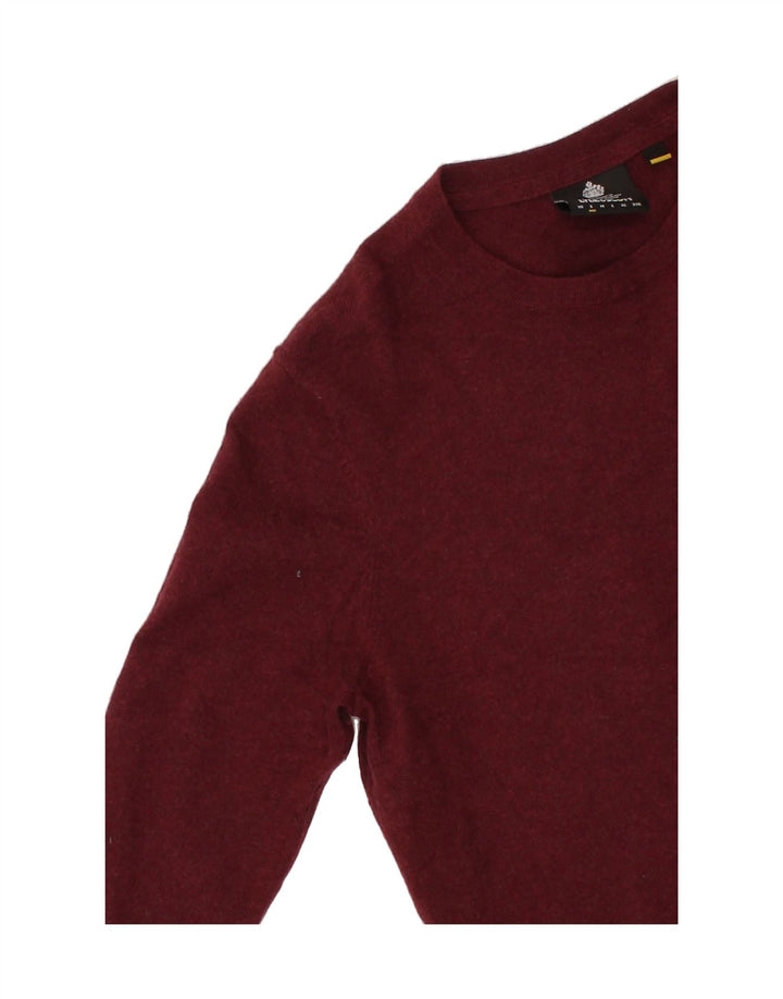 LYLE & SCOTT Mens Crew Neck Jumper Sweater Small Maroon Cotton Vintage Lyle & Scott and Second-Hand Lyle & Scott from Messina Hembry 