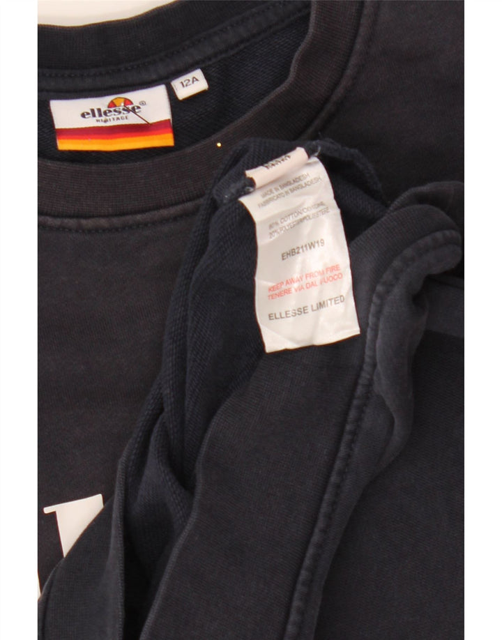 Suéter gráfico Ellesse Boys 11-12 anos azul marinho algodão