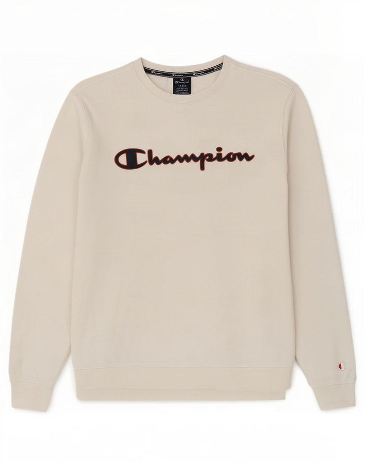Champion moletom gráfico masculino jumper grande algodão branco