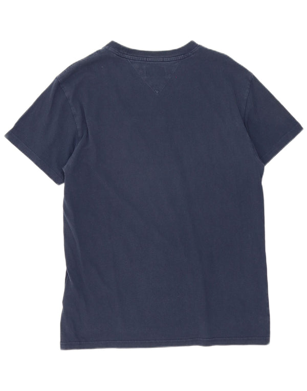 Tommy Hilfiger Camiseta masculina gráfica Top médio azul marinho Colourblock