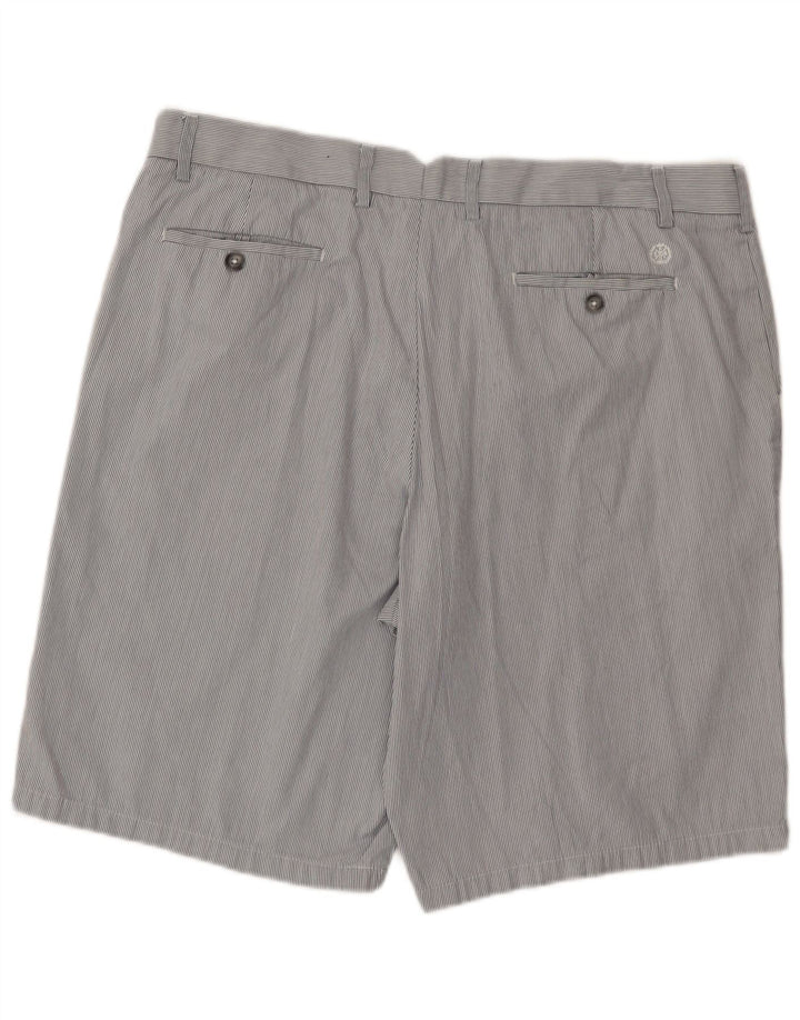 Shorts chino masculino Marks & Spencer W40 XL algodão listrado cinza