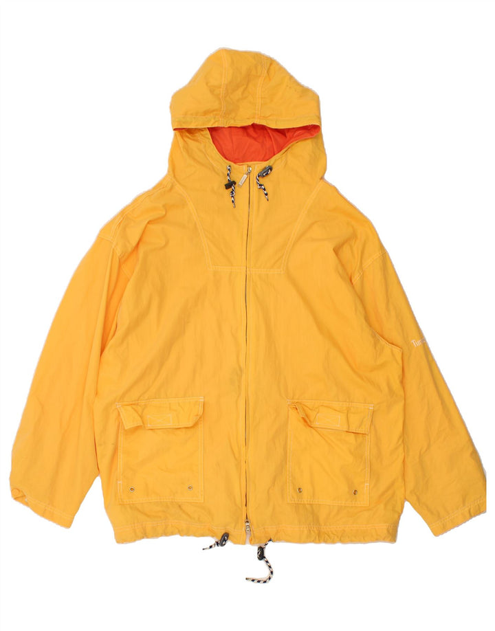 Jaqueta de chuva masculina com capuz TIMBERLAND UK 40 grande nylon amarelo